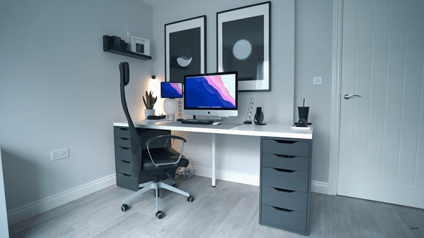 all white minimal desk setup by Oliur Ultralinx