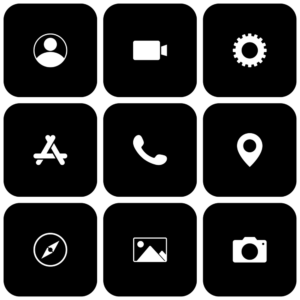 black icon apps