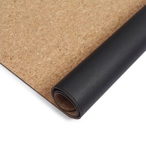cork and leather desk mat