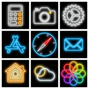 ios neon icons