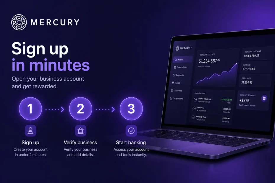 How to sign up for Mercury Bank in minutes, step by step