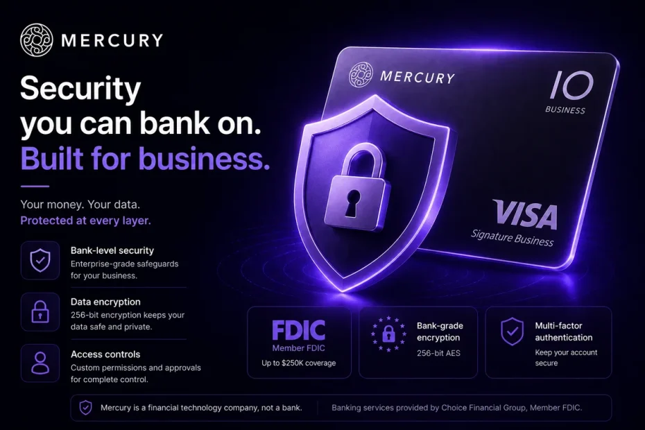 Mercury IO card security — bank-grade protection and FDIC insurance