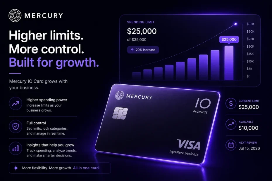 Mercury IO card credit limit — higher limits and more control