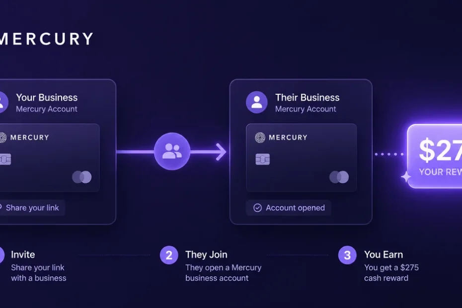 Mercury referral bonus — earn up to $375 by referring a business