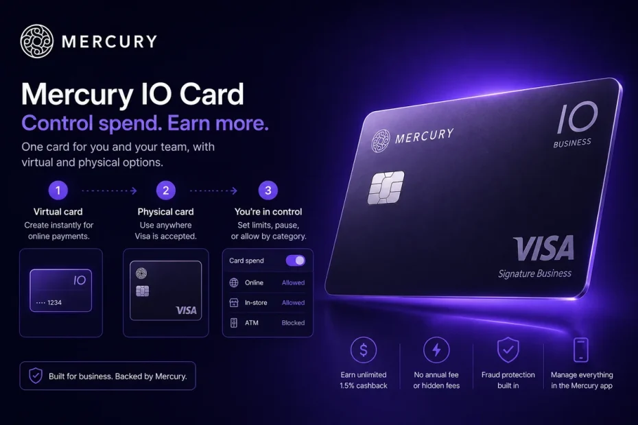 What is the Mercury IO card — control spend and earn rewards
